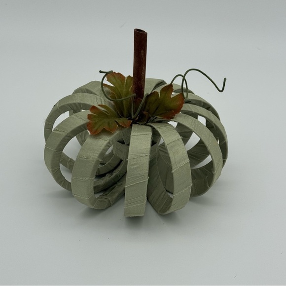 Satin Wrapped Pumpkin Decor Fall Decorations Autumn Halloween Sage Green New - Picture 2 of 8